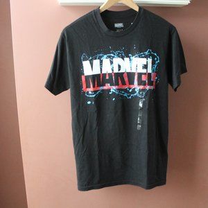 New Men’s S Marvel Splatter Logo Tee Avengers Super Hero